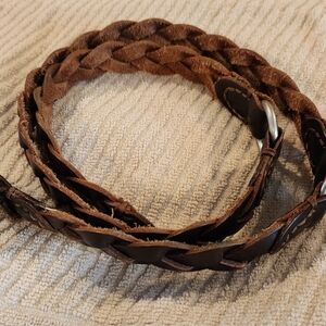 Braided Brown Leather Belt